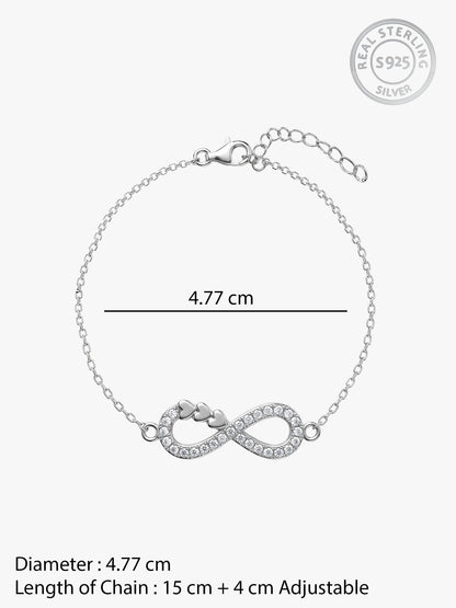 Kriti Sanon Silver Infinity Heart Bracelet
