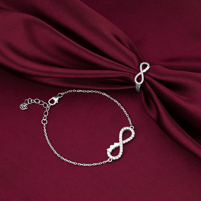 Silver Infinity Heart Set