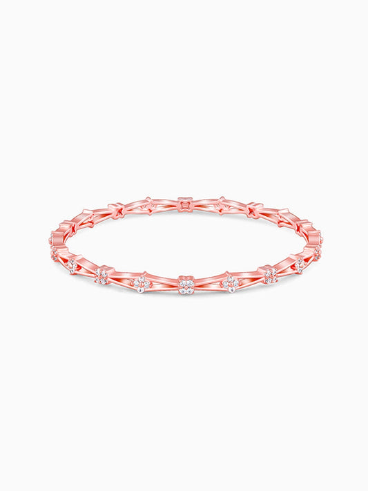Rose Gold Draped In Floral Bangle