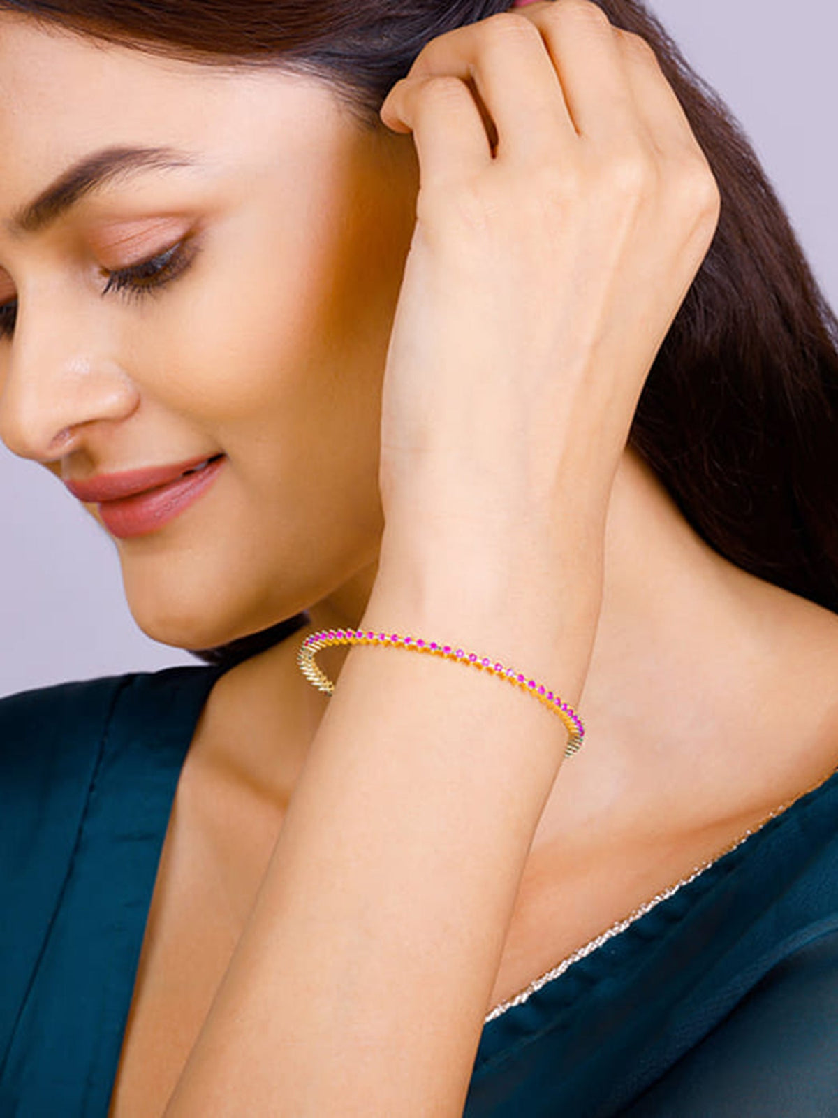 Golden Royal Pink Celebration Bangle