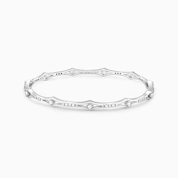 Oviya Gold Tone Silver Bangle- Size 2.5 Inches