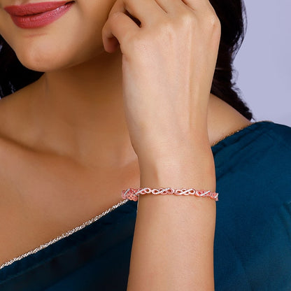 Rose Gold Sparkle In Grace Bangle Bracelet