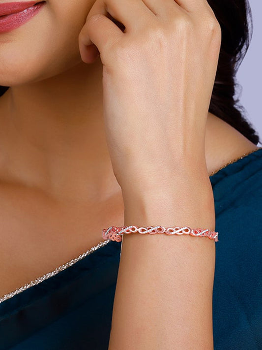 Rose Gold Sparkle In Grace Bangle Bracelet
