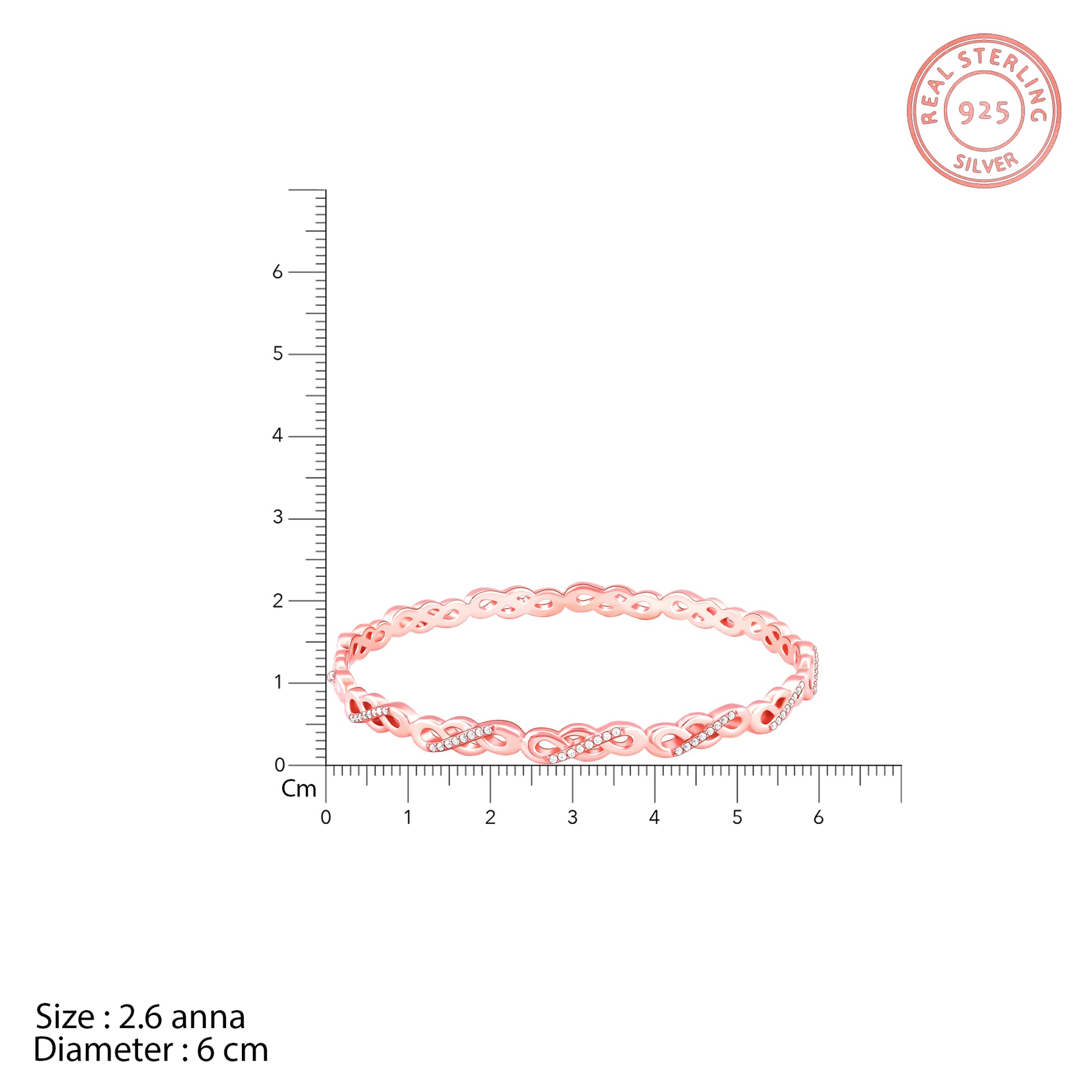 Rose Gold Sparkle In Grace Bangle Bracelet