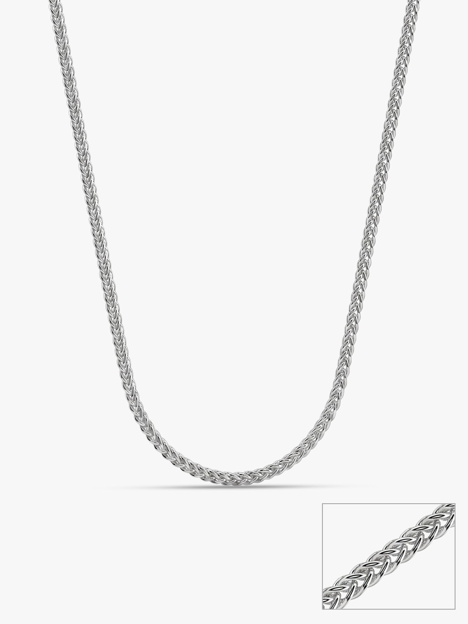 Silver Spiga Wheat Chain for Him