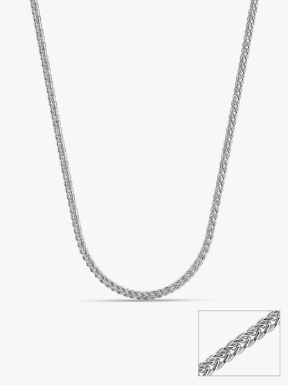 Silver Spiga Wheat Chain for Him