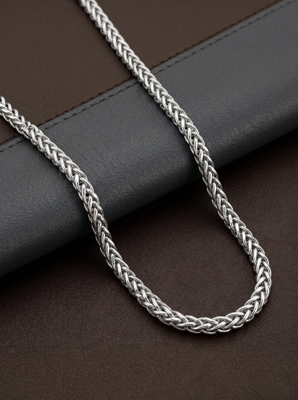Silver Spiga Wheat Chain for Him
