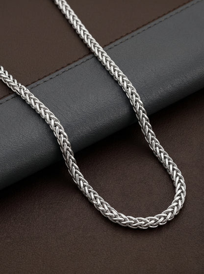 Silver Spiga Wheat Chain for Him