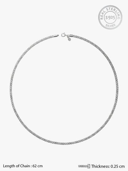 Silver Spiga Wheat Chain for Him