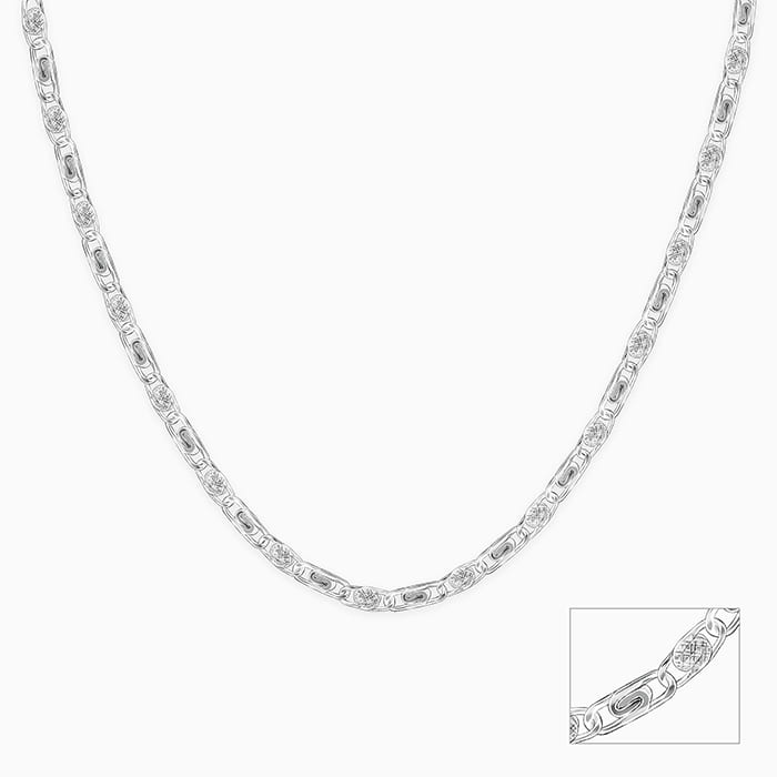 Silver Metal Mingle Chain for Him - Image 1