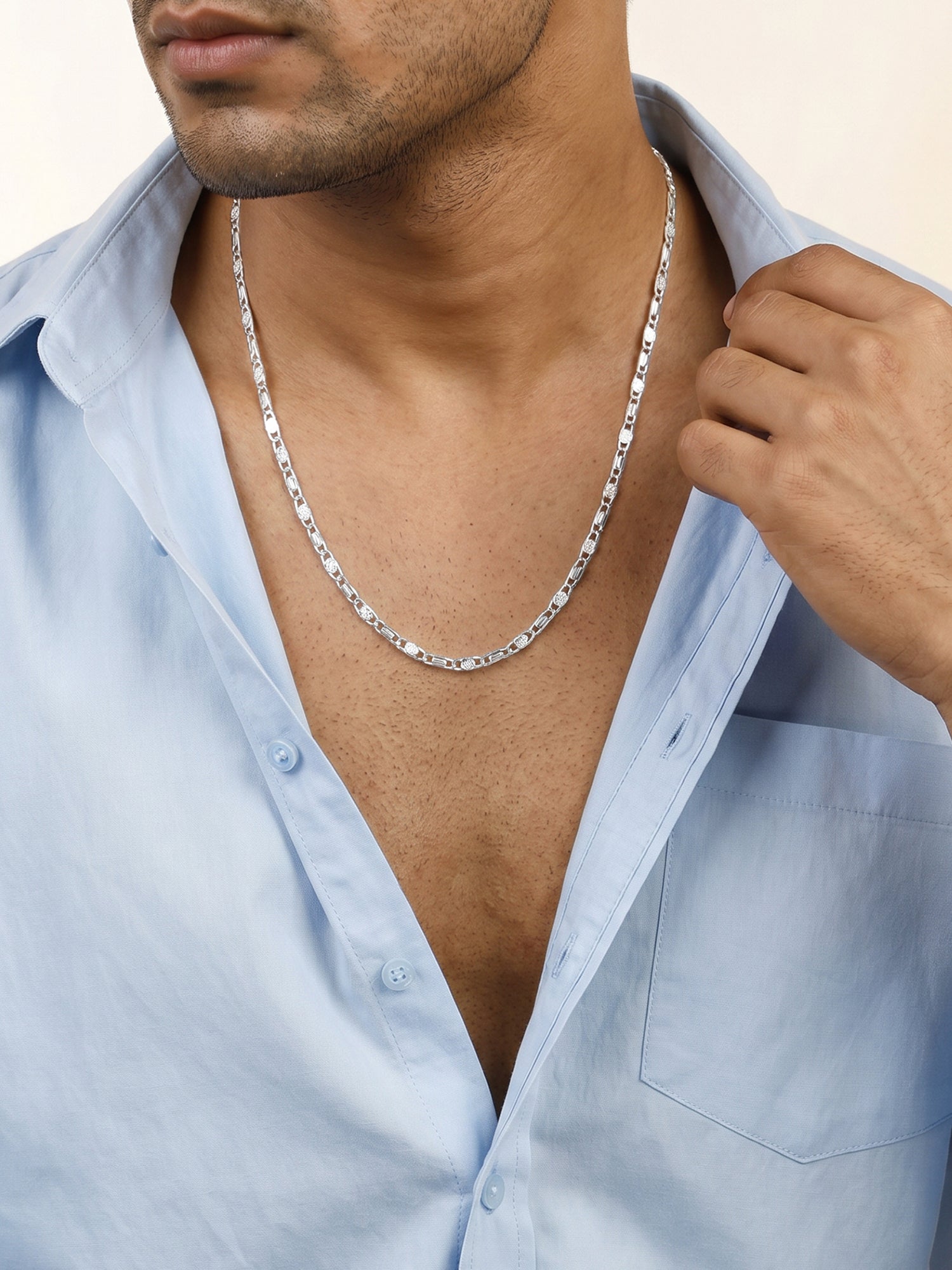Silver Metal Mingle Chain for Him