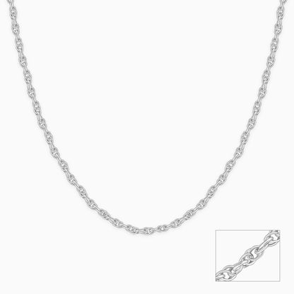 Silver Twisted Rope Chain For Him