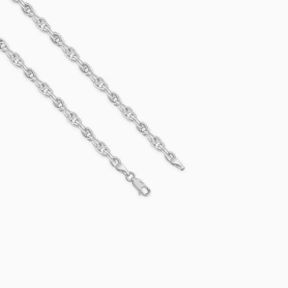 Silver Twisted Rope Chain For Him