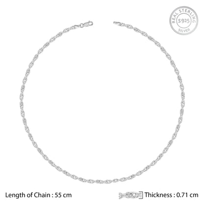 Silver Twisted Rope Chain For Him