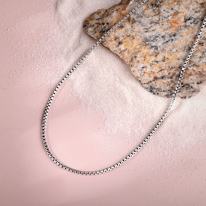 Oxidised Silver Box Chain For Him - Image 1
