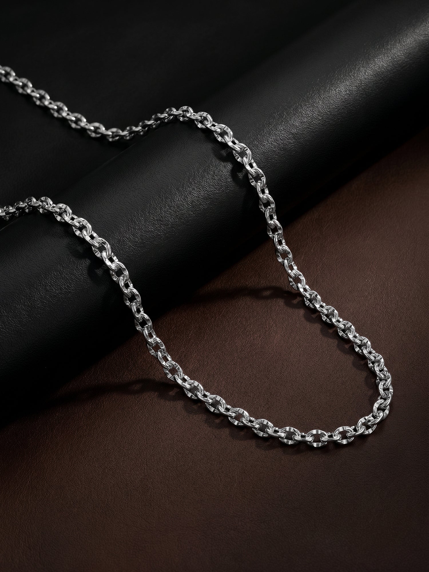 Silver Belcher Chain For Him