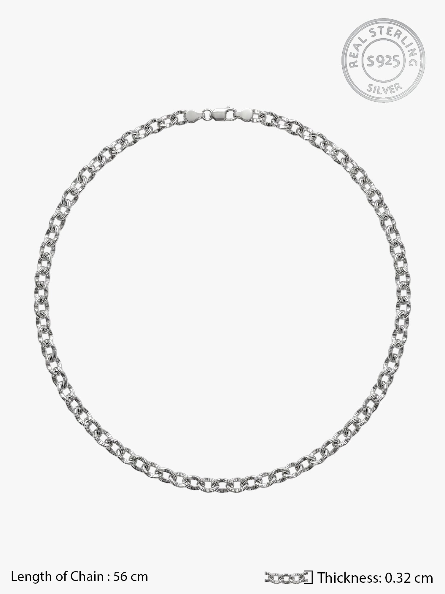 Silver Belcher Chain For Him