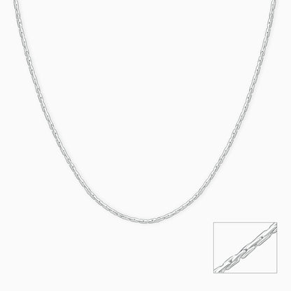 Silver Elongated Box Chain