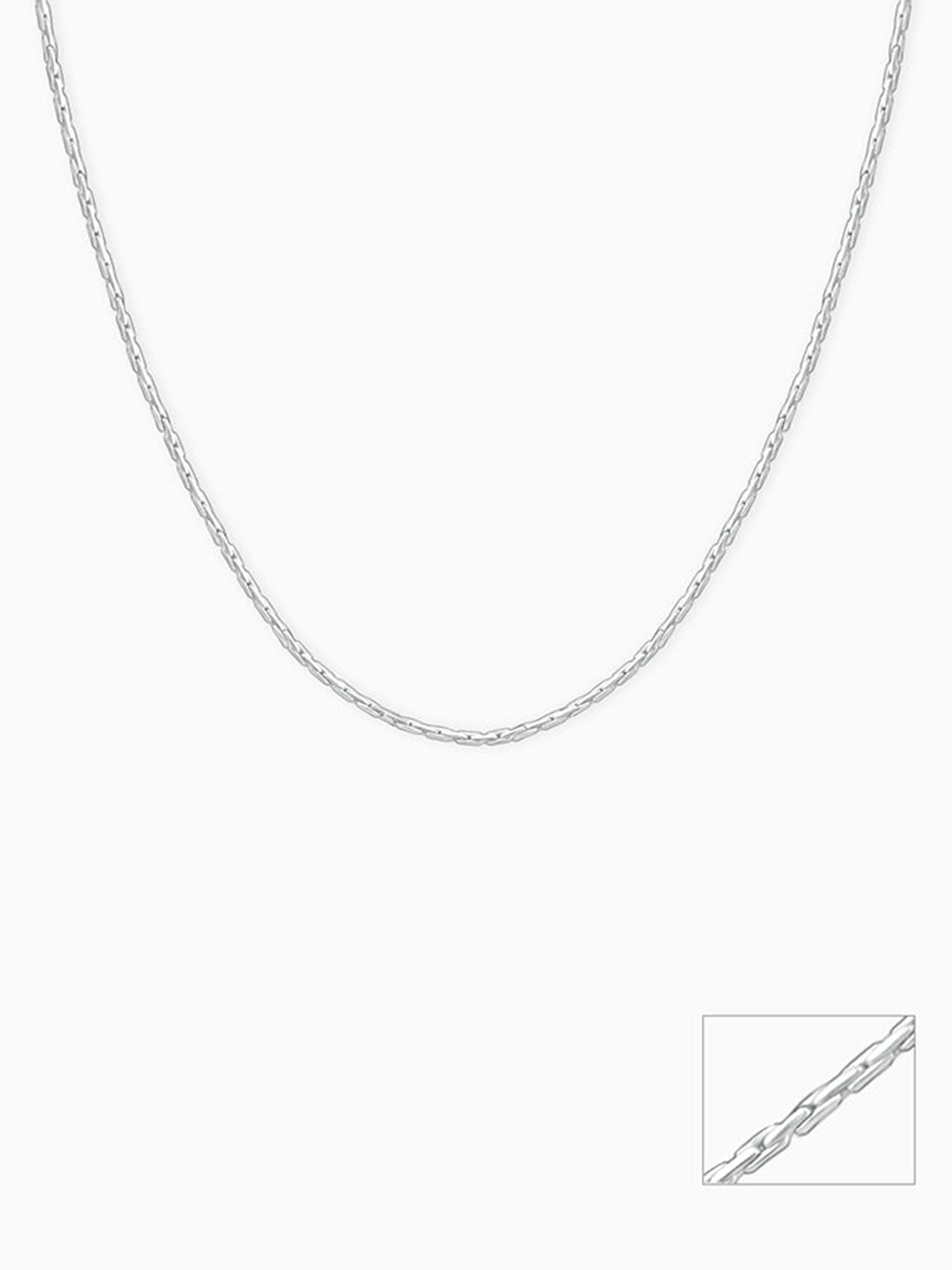 Silver Elongated Box Chain