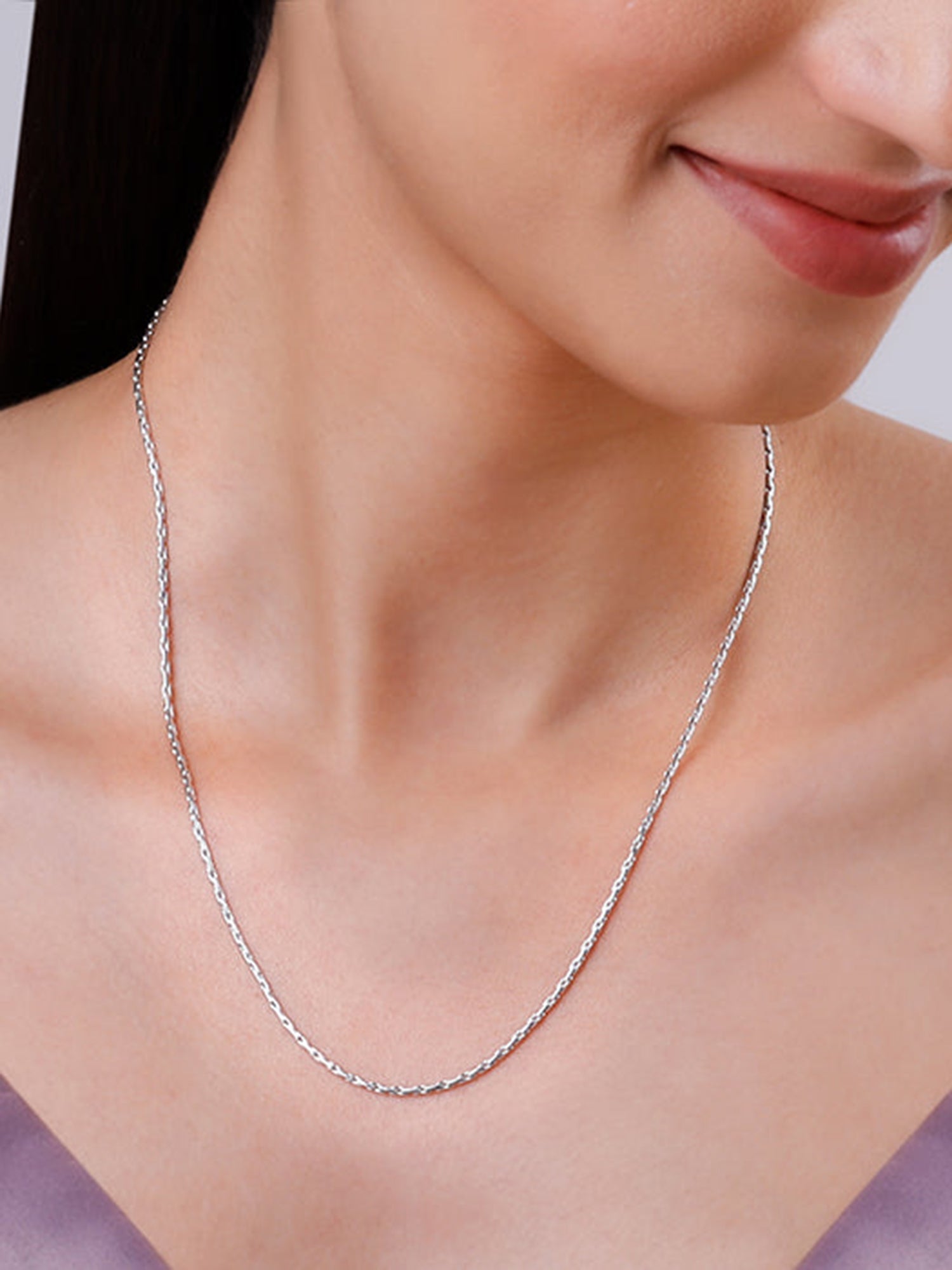 Silver Elongated Box Chain