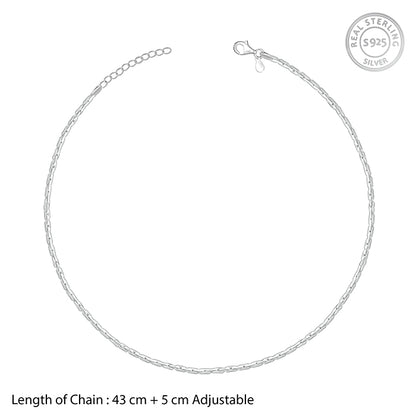 Silver Elongated Box Chain