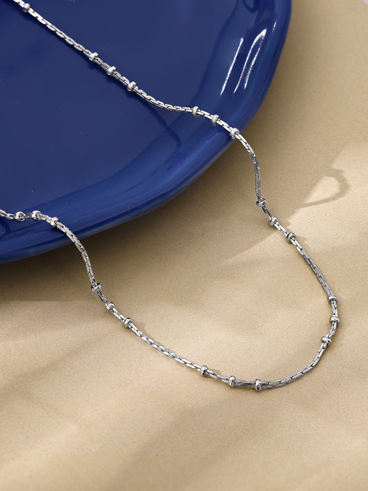 Silver Beaded Rope Chain