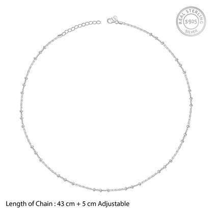 Silver Beaded Rope Chain