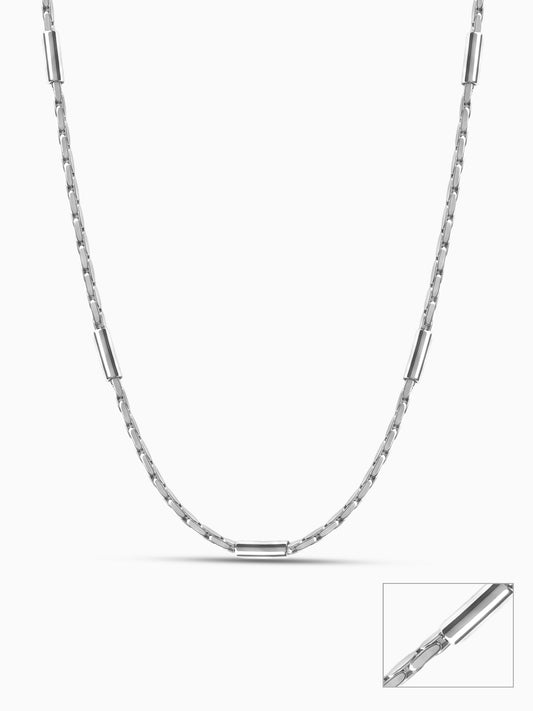 Silver Anchor with Bar Design Chain