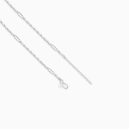 Silver Anchor with Bar Design Chain