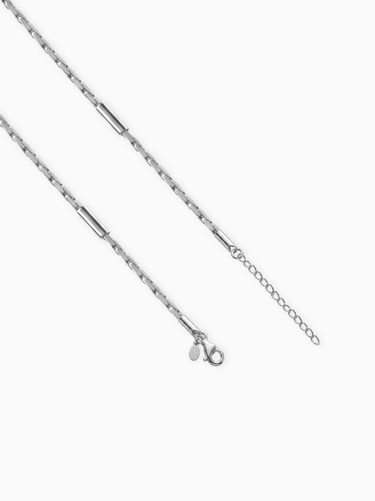 Silver Anchor with Bar Design Chain