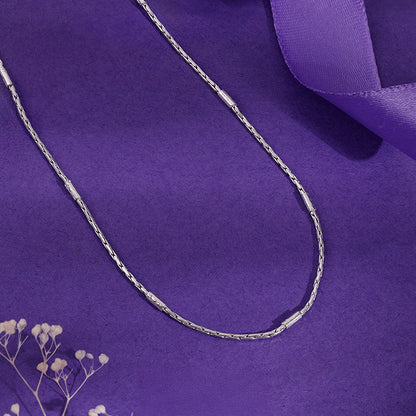 Silver Anchor with Bar Design Chain