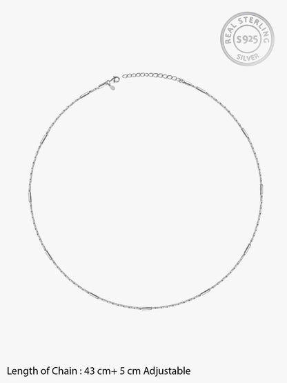 Silver Anchor with Bar Design Chain