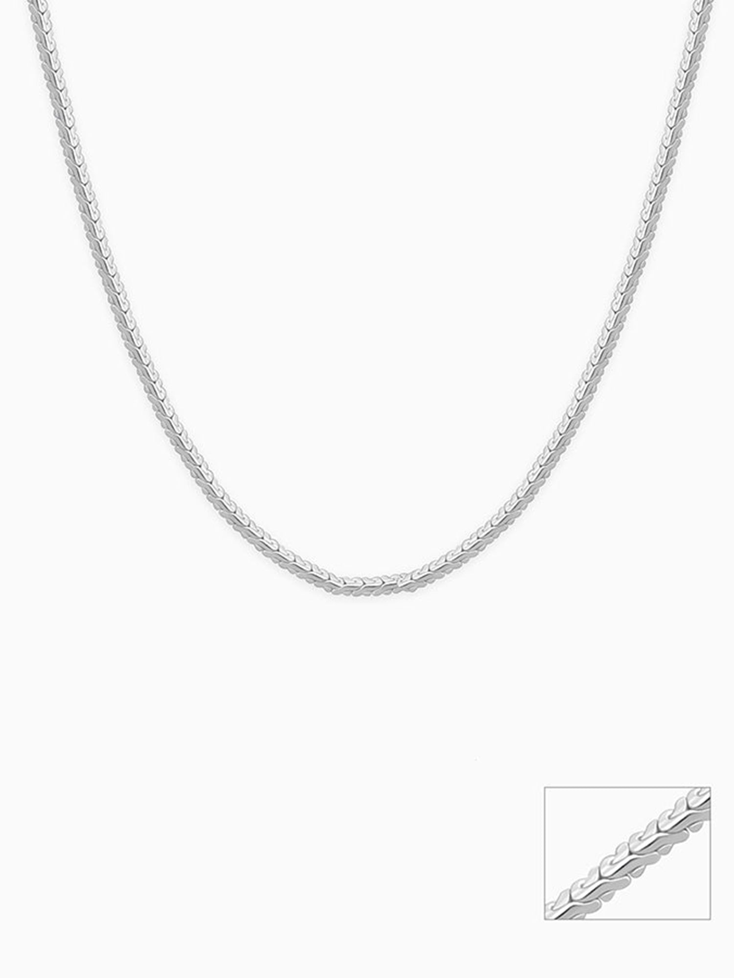 Silver Herringbone Box Chain