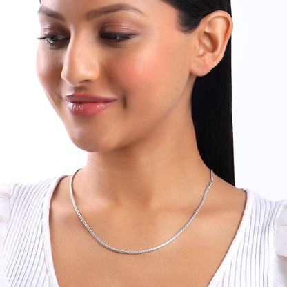 Silver Herringbone Box Chain