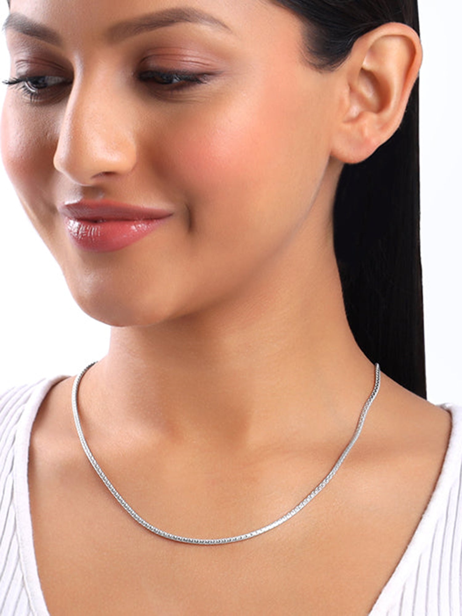 Silver Herringbone Box Chain