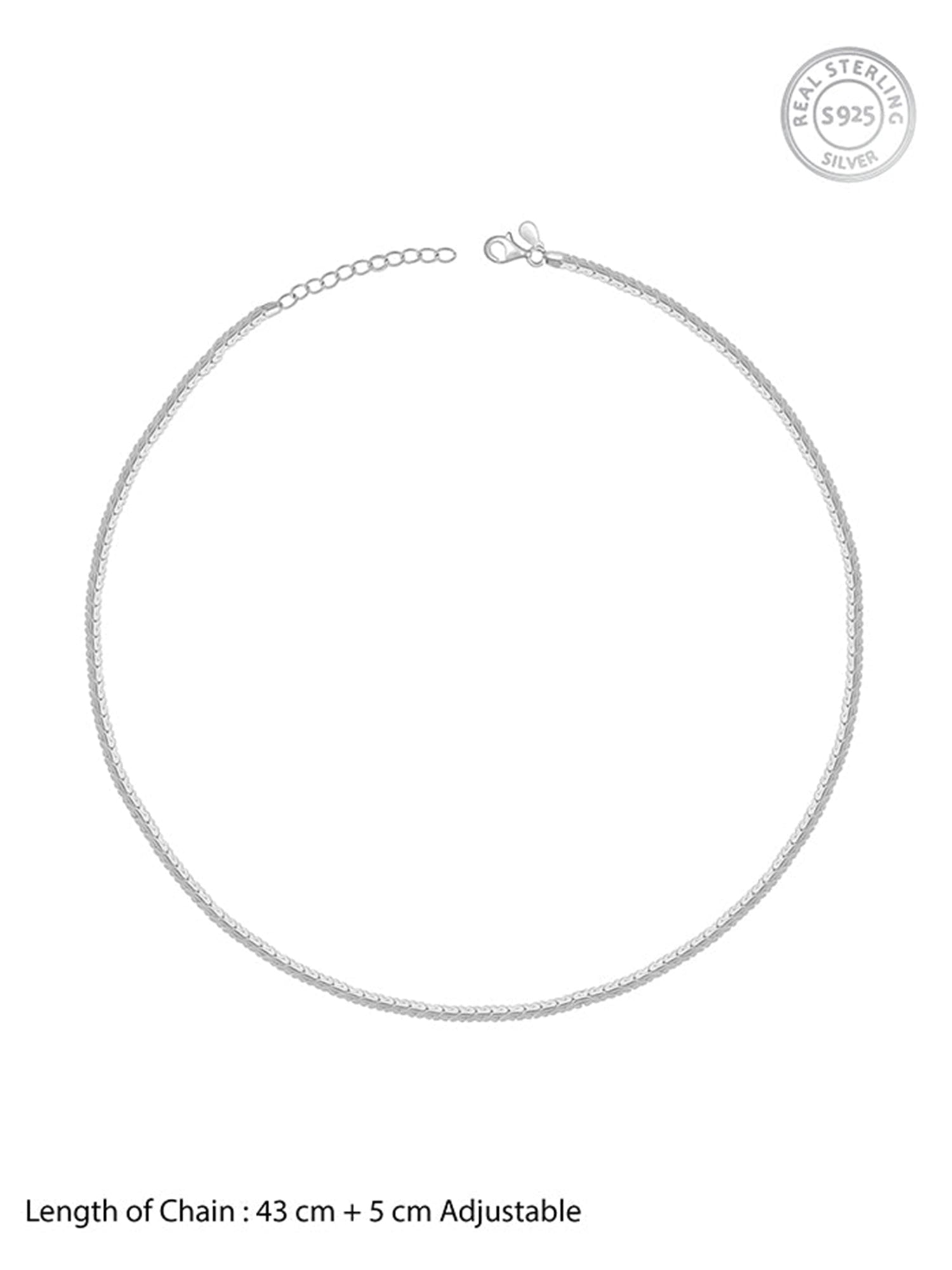 Silver Herringbone Box Chain