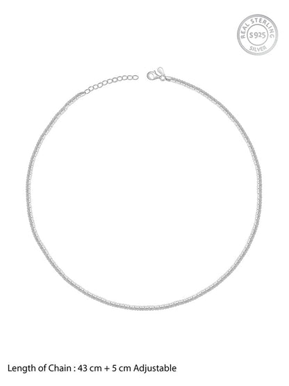 Silver Herringbone Box Chain