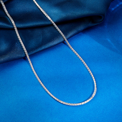 Silver Herringbone Box Chain