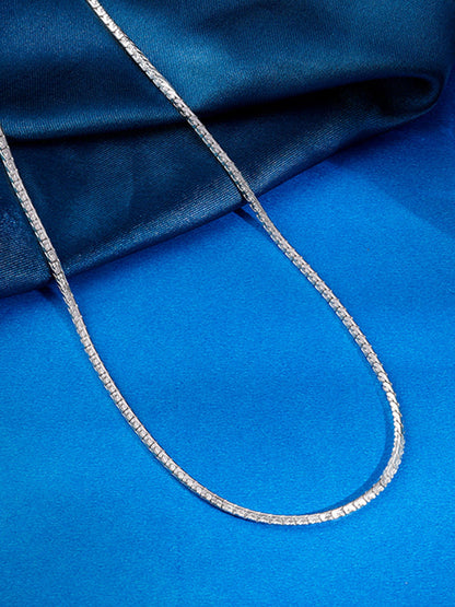 Silver Herringbone Box Chain