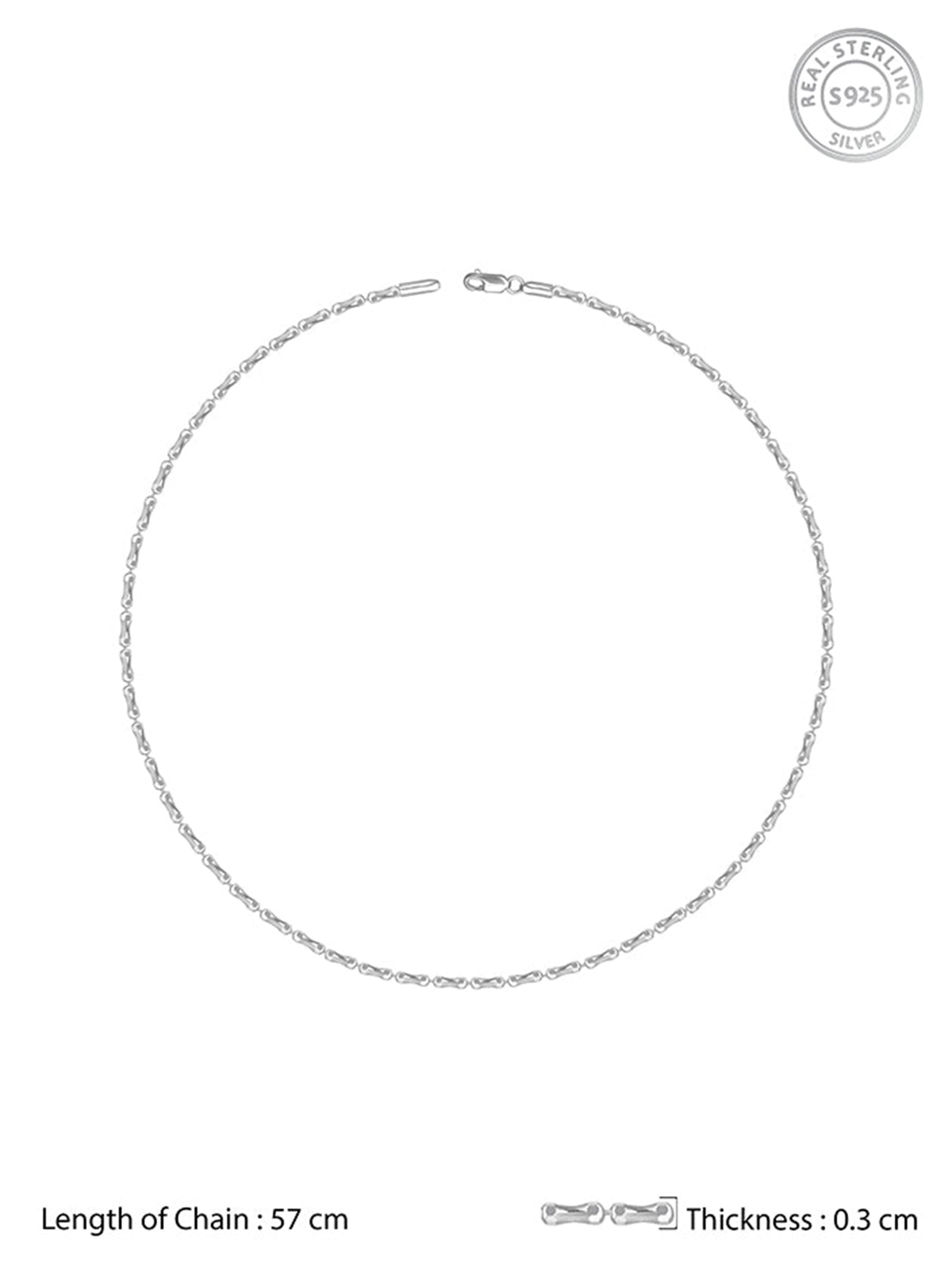 Silver Cylindrical Chain For Him
