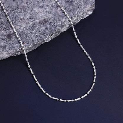 Silver Cylindrical Chain For Him
