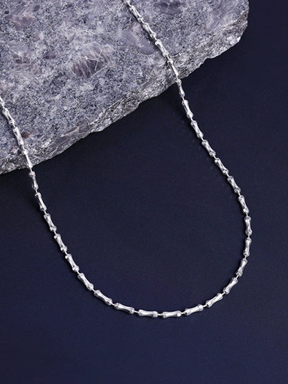 Silver Cylindrical Chain For Him