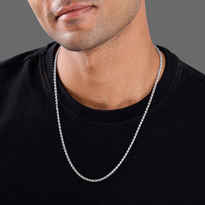 Silver Dainty Rolo Chain For Him