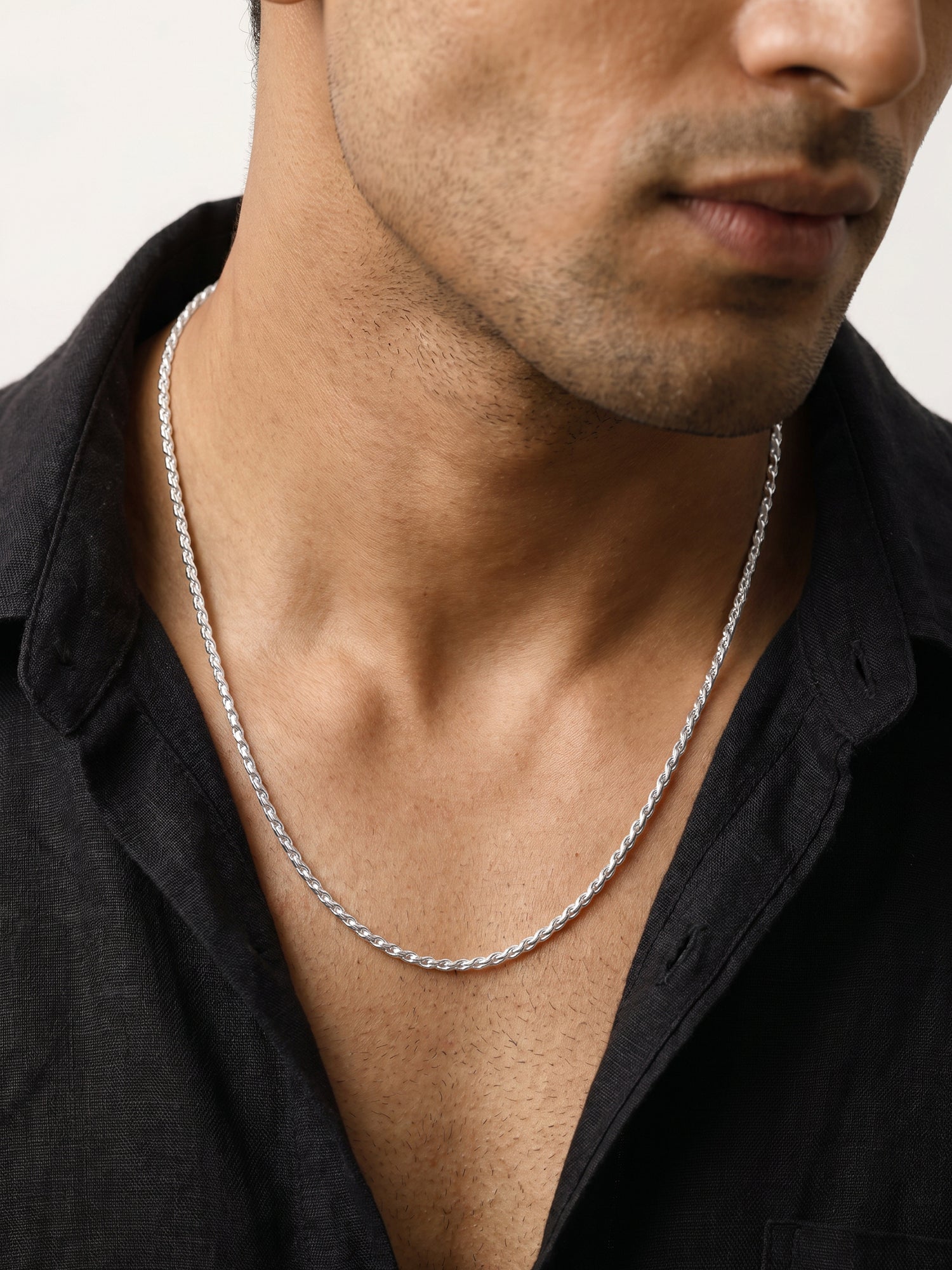 Silver Dainty Rolo Chain For Him