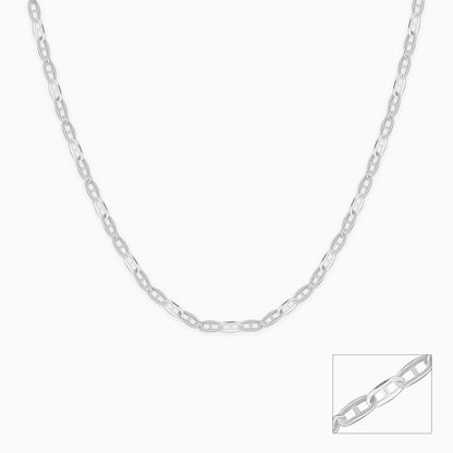 Silver Flat Mariner Chain For Him