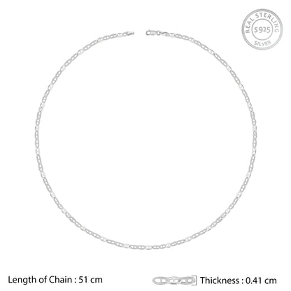 Silver Flat Mariner Chain For Him
