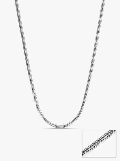 Silver Classic Snake Chain For Him