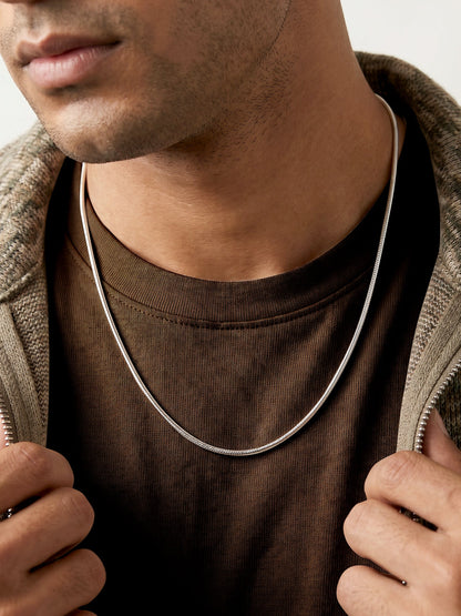 Silver Classic Snake Chain For Him