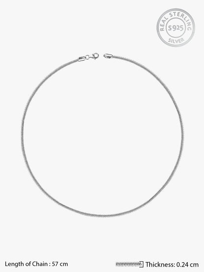 Silver Classic Snake Chain For Him