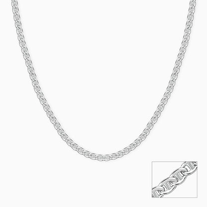 Silver Classic Curb Chain For Him